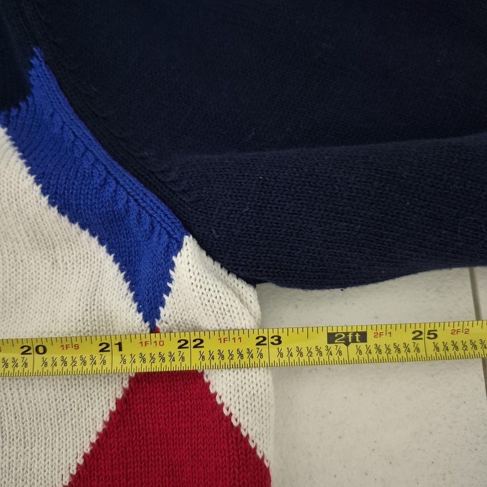 Club Room Sweater Mens‎ XL Navy Blue Red White Argyle Crewneck Pullover New Tags - Picture 7 of 9